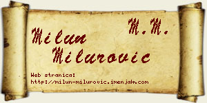 Milun Milurović vizit kartica